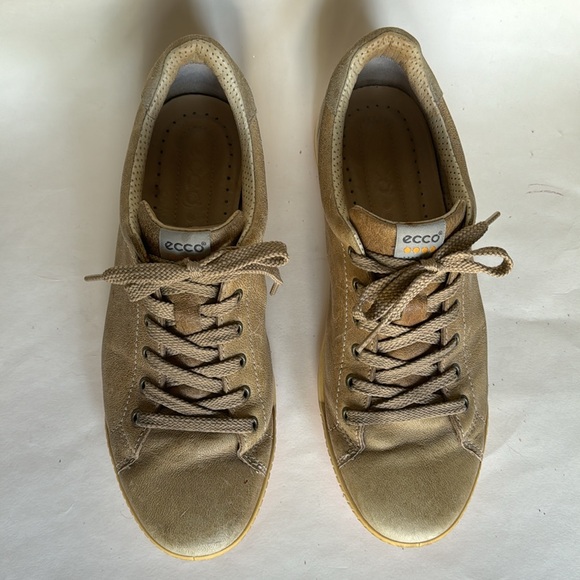 ECCO Tan Leather Spikeless Golf Shoes Mens Sz 43 (9/9.5) EUC $180 - Picture 2 of 11